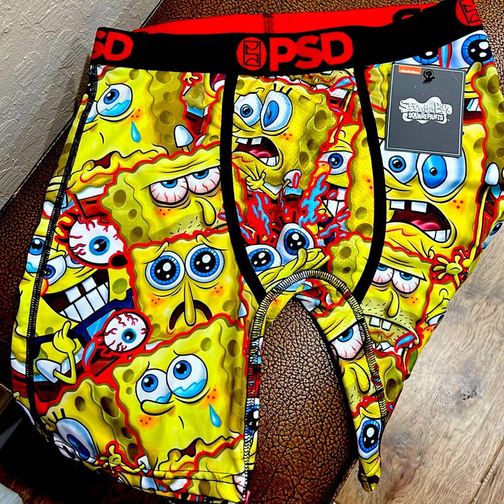 Brand New Nickelodeon PSD Sponge Bob Square Cool Big Eyes Night Boxer Briefs!